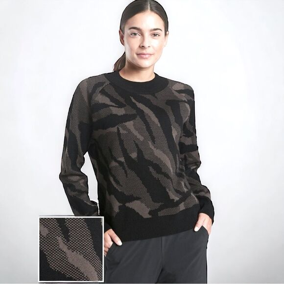 Athleta Extra Fine Merino Wool Blend Jacquard Sweater - Picture 1 of 12